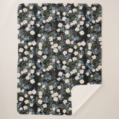 Wildblumen mit Blumenwasser Rosa blaue Blätter Sherpadecke (Vorderseite)