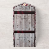 Wildblumen mit Burgund-Band, Spitzen und Lichter All In One Einladung (Außenbereich)