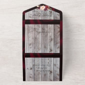 Wildblumen mit Burgund Ribbon & Lights Hochzeit All In One Einladung (Außenbereich)