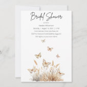 Wildblumen mit Butterflies Bridal Einladung (Vorderseite)
