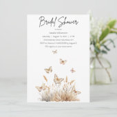 Wildblumen mit Butterflies Bridal Einladung (Stehend Vorderseite)