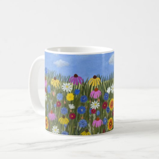 Wildblumen mit Daisies Classic Kaffeetasse (Vorderseite Links)