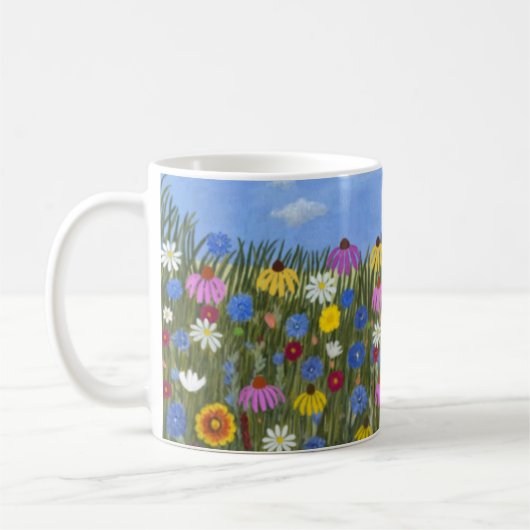 Wildblumen mit Daisies Classic Kaffeetasse (Links)
