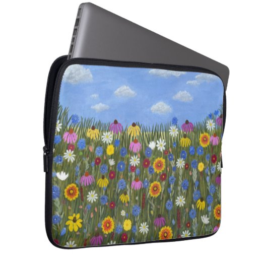 Wildblumen mit Daisis Laptopschutzhülle (Vorne Rechts)