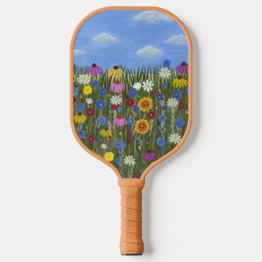 Wildblumen mit Daisis Pickleball Schläger (Vorderseite)
