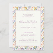 Wildblumen mit farbenfrohen Aquarellen Einladung (Vorderseite)