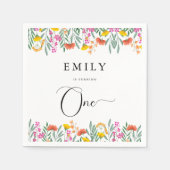 Wildblumen mit farbenfrohen Wasserfarben 1. Geburt Serviette (Vorderseite)