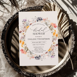 Wildblumen mit farbenfrohen Wasserfarben Einladung