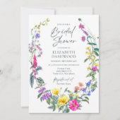 Wildblumen mit farbenfroher Blumenpracht Brautpart Einladung (Vorderseite)