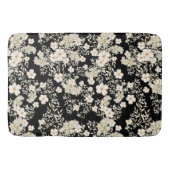 Wildblumen mit floralen Blume Blätter Schwarzer Hi Badematte (Vorderseite)
