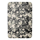 Wildblumen mit floralen Blume Blätter Schwarzer Hi Badematte (Vorderseite Vertikal)
