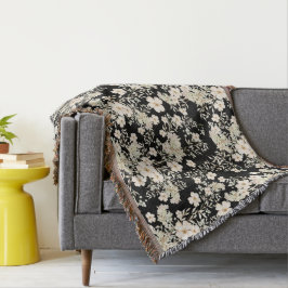 Wildblumen mit floralen Blume Blätter Schwarzer Hi Decke