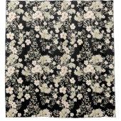 Wildblumen mit floralen Blume Blätter Schwarzer Hi Duschvorhang (Vorderseite)