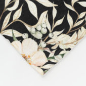 Wildblumen mit floralen Blume Blätter Schwarzer Hi Fleecedecke (Ecke)