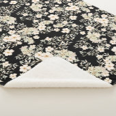 Wildblumen mit floralen Blume Blätter Schwarzer Hi Sherpadecke (3/4)