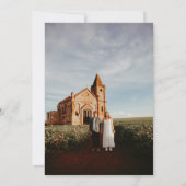 Wildblumen mit Foto Hochzeit im Herbst Einladung (Rückseite)