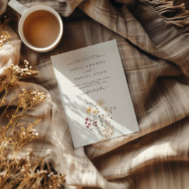 Wildblumen mit Foto Hochzeit im Herbst Einladung