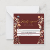 Wildblumen mit Goldbriefen für RSVP-Karten Mitteilungskarte (Vorderseite)