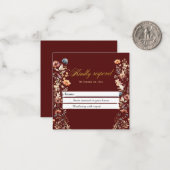 Wildblumen mit Goldbriefen für RSVP-Karten Mitteilungskarte (Vorderseite/Rückseite Beispiel)