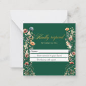 Wildblumen mit Goldbriefen für RSVP-Karten Mitteilungskarte (Vorderseite)