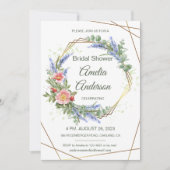 Wildblumen mit Goldrahmen Rustikales Brautparty Einladung (Vorderseite)