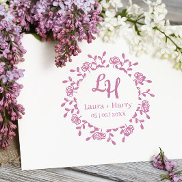 Wildblumen mit Initialen für Hochzeiten Gummistempel