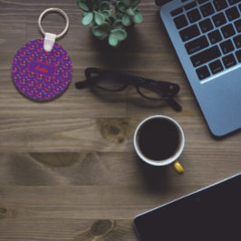 Wildblumen mit lila Blumenmustern, Schlüsselanhäng Schlüsselanhänger