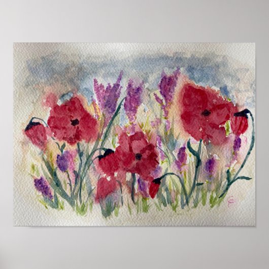 Wildblumen mit Pappchen Poster (Vorne)