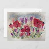 Wildblumen mit Pappchen Postkarte (Vorne/Hinten)