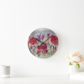 Wildblumen mit Pappchen Runde Wanduhr (Zuhause)
