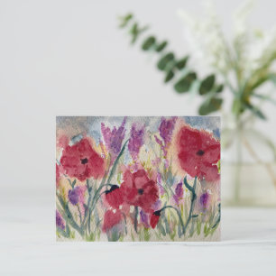 Wildblumen mit Pappkarte Postkarte