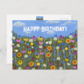 Wildblumen mit Postkarte (Vorne/Hinten)