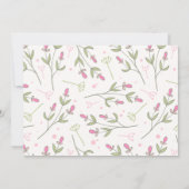 Wildblumen mit rosa und grünem langen Stechen Gebu Einladung (Rückseite)