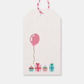 Wildblumen mit rosa und grünem langen Stechen Gebu Geschenkanhänger (Rückseite)