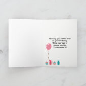 Wildblumen mit rosa und grünem langen Stechen Gebu Karte (Innenseite)