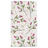 Wildblumen mit rosa und grünem langen Stechen Gebu Kleine Geschenktüte (Rückseite)