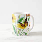 Wildblumen mit Schmetterlingsgarten Kaffeetasse (VorderseiteRechts)