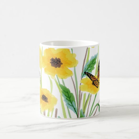 Wildblumen mit Schmetterlingsgarten Kaffeetasse (Mittel)