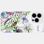 Wildblumen mit Schmetterlingsmonogramm Case-Mate iPhone Hülle (Rückseite (Horizontal))