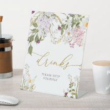 Wildblumen mit Wiese Duschtränke Zeichen