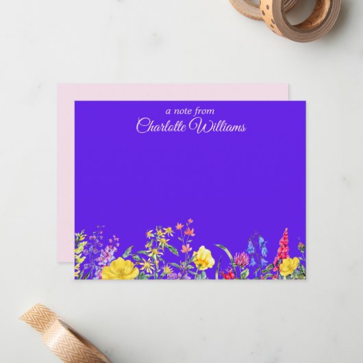 Wildblumen Mitteilungskarten (Vorderseite/Rückseite Beispiel)