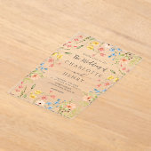 Wildblumen Moderne Elegante Gartenhochzeit Acryleinladungen (Ablage )