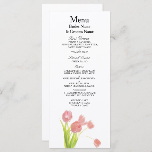 Wildblumen Moderne, elegante Hochzeitsideen Menükarte (Vorne/Hinten)