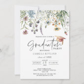 Wildblumen Moderne Foto Graduation Party Einladung (Vorderseite)