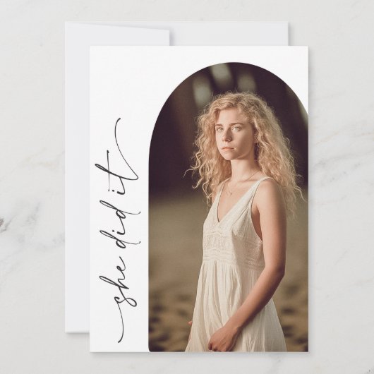 Wildblumen Moderne Foto Graduation Party Einladung (Rückseite)