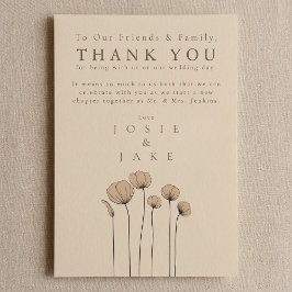Wildblumen Moderne Hochzeit danke Ihnen Table Card