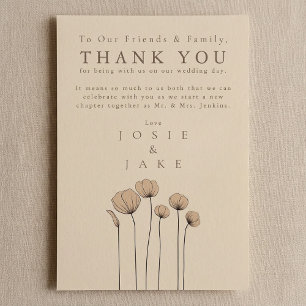 Wildblumen Moderne Hochzeit danke Ihnen Table Card