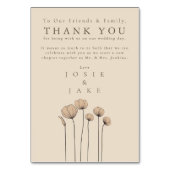 Wildblumen Moderne Hochzeit danke Ihnen Table Card (Vorderseite)
