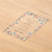 Wildblumen Moderne Hochzeit im Rustikalen Garten Acryleinladungen (Ablage )