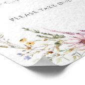 Wildblumen Moderne Kalligraphiefavoriten Poster (Ecke)